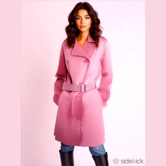 levine classics Jackets & Blazers - Elegant Pink Women's Trench Coat